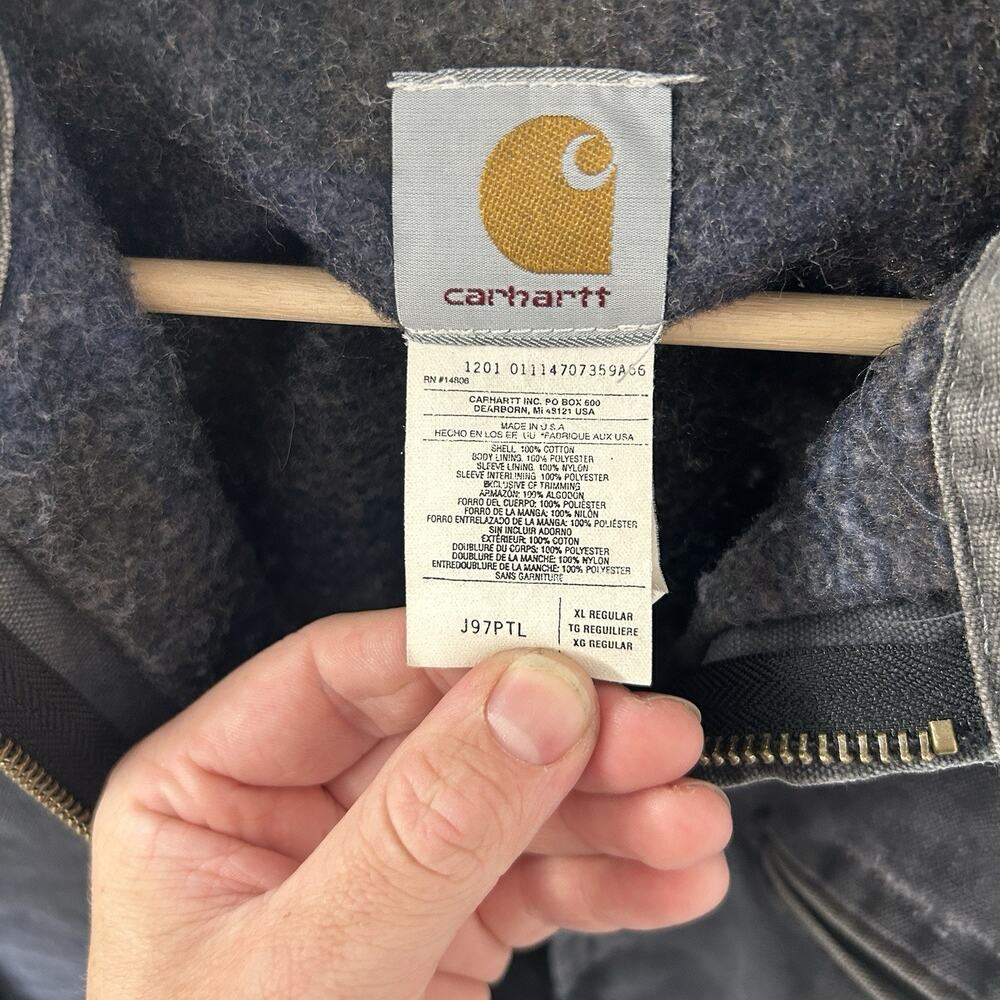Vintage Carhartt Blanketed Detroit Jacket “Petrol Grey” J97 - Picture 13 of 16
